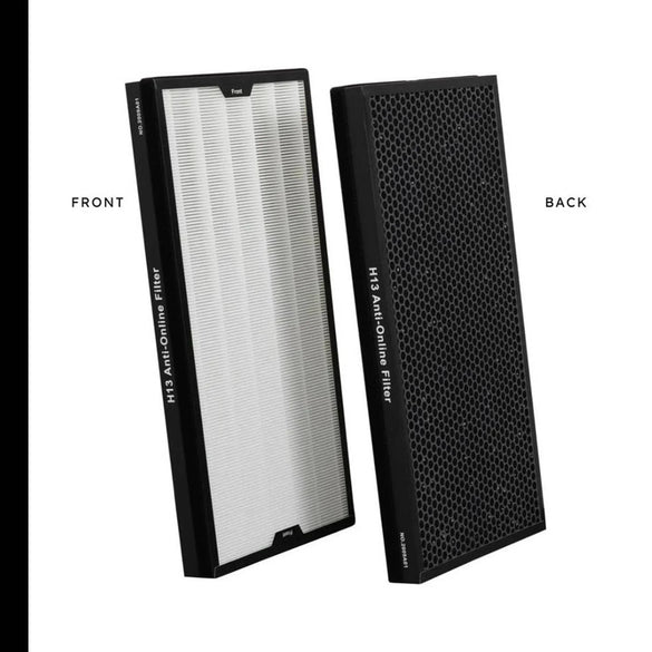Thorair H13 Anti-Oil Line Filter for Air Scrubber showing front white filter and back black honeycomb design